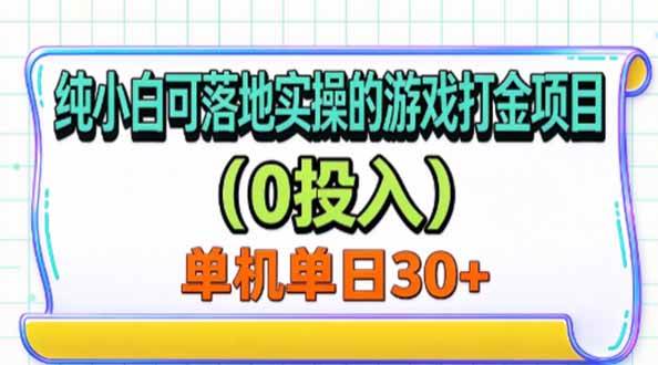 (20993期)纯小白可落地实操的游戏打金项目(0投入)单机单号30+-777网创网