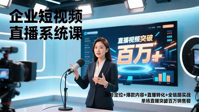（16878期）企业短视频直播系统课，账号定位+爆款内容+直播转化+全链路实战，单场直播突破百万销售额-777网创网