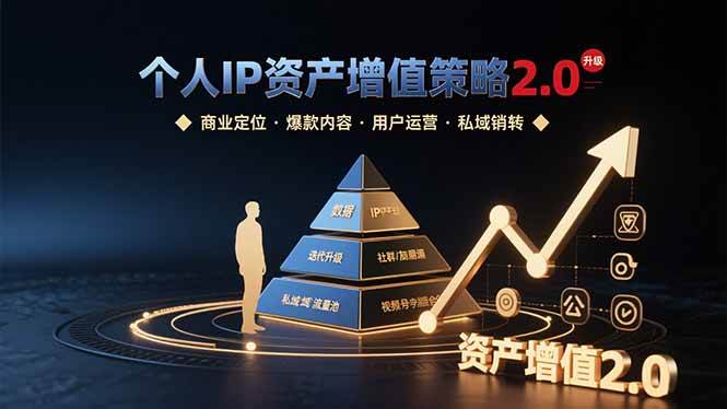 (15653期)个人IP资产增值策略2.0 拆解商业定位/爆款内容/用户运营/私域销转四大模块-777网创网