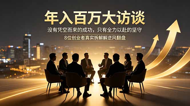 年入百万大访谈:没有凭空而来的成功,只有全力以赴的坚守,8位创业者真实拆解逆风翻盘路-777网创网
