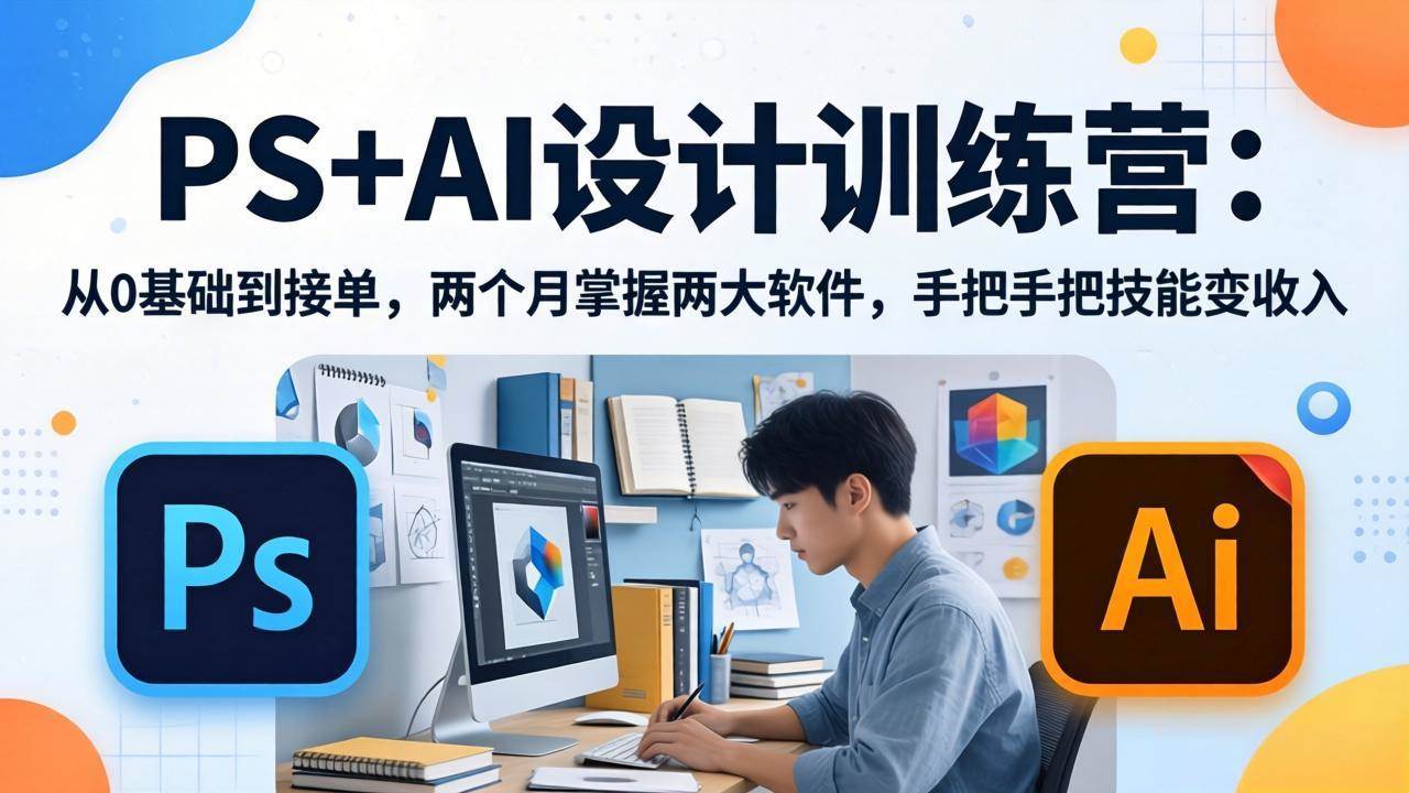(17885期)PS+AI设计训练营:从0基础到接单,两个月掌握两大软件,手把手把技能变收入-777网创网