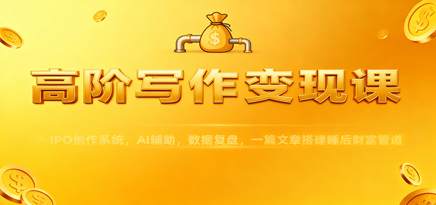 高阶写作变现课:IPO创作系统,AI辅助,数据复盘,一篇文章搭建睡后财富管道 高阶写作变现课:IPO创作系统,AI辅助,数据复盘,一篇文章搭建睡后财富管道