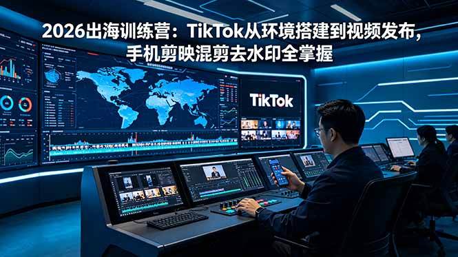 (18875期)2026出海训练营:TikTok从环境搭建到视频发布,手机剪映混剪去水印全掌握-777网创网