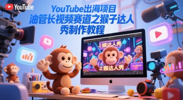 YouTube出海项目，油管长视频赛道之猴子达人秀制作教程-777网创网