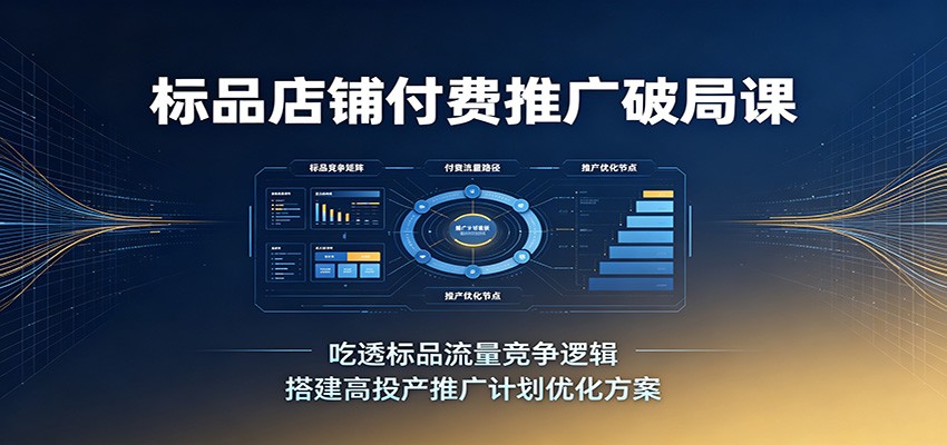 标品店铺付费推广破局课：吃透标品流量竞争逻辑，搭建高投产推广计划优化方案-777网创网