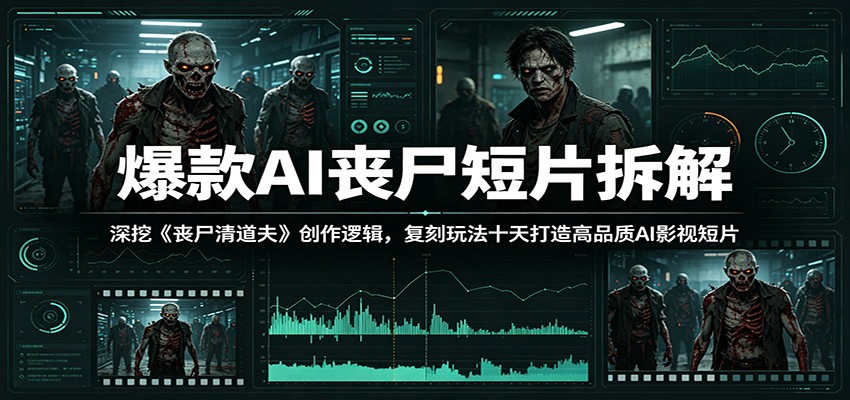爆款AI丧尸短片拆解：深挖《丧尸清道夫》创作逻辑，复刻玩法快速打造高品质AI影视短片-777网创网