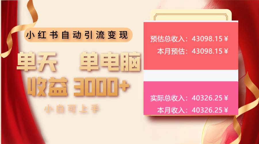 图片[1]-（13999期）小红书自动引流变现 单天单电脑收益3000+ 小白可上手-777网创网