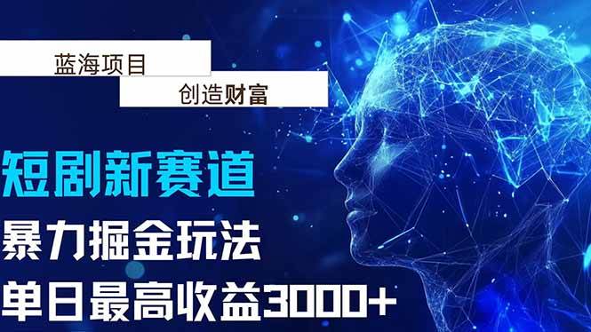 （15438期）抖音新赛道，暴力掘金玩法，单日收益最高3000+-777网创网