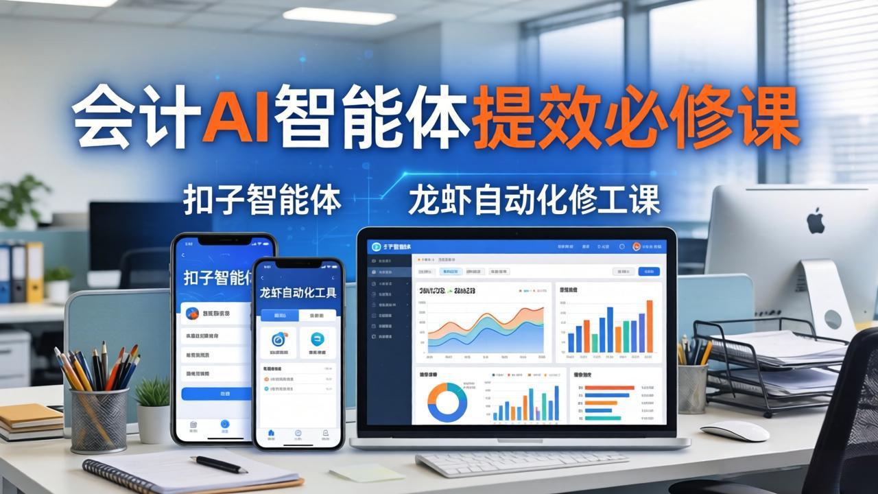 财务会计AI智能体提效必修课:扣子智能体+龙虾自动化+报表分析,一站式提升财务工作效率-777网创网