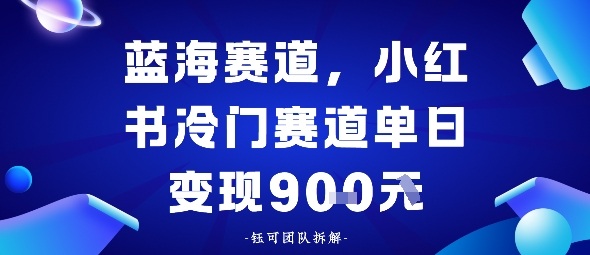 小红书冷门蓝海赛道，0成本，单日变现多张-777网创网