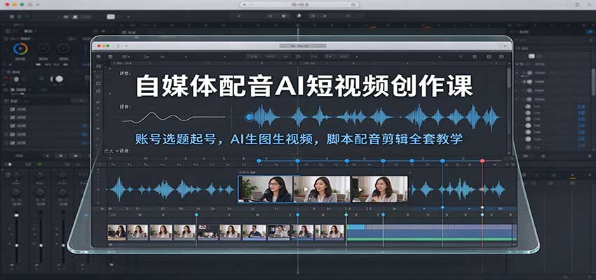 自媒体配音AI短视频创作课:账号选题起号,AI生图生视频,脚本配音剪辑全套教学-777网创网