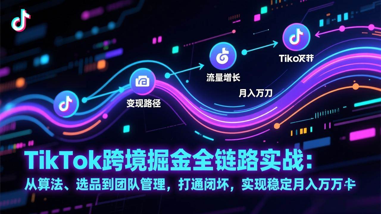 (17216期)TikTok跨境掘金全链路实战:从算法、选品到团队管理,打通闭环,实现稳定月入万刀 (17216期)TikTok跨境掘金全链路实战:从算法、选品到团队管理,打通闭环,实现稳定月入万刀