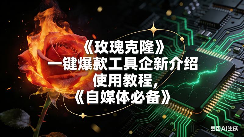 (16766期)玫瑰克隆,自媒体必备,一键爆款工具详细介绍和使用教程 (16766期)玫瑰克隆,自媒体必备,一键爆款工具详细介绍和使用教程