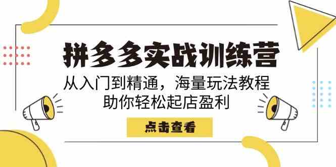 拼多多实战训练营，从入门到精通，海量玩法教程，助你轻松起店盈利-777网创网