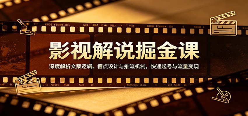 影视解说掘金课：深度解析文案逻辑、槽点设计与推流机制，快速起号与流量变现-777网创网