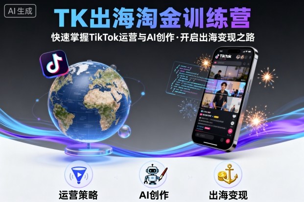 TK出海淘金训练营,助你快速掌握TikTok运营与AI创作,开启出海变现之路