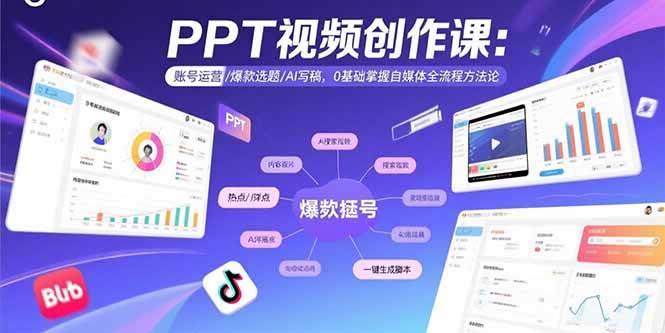 (15747期)PPT视频创作课:账号运营/爆款选题/AI写稿,0基础掌握自媒体全流程方法论-777网创网