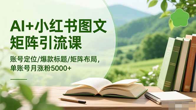 (16530期)AI+小红书图文矩阵引流课:账号定位/爆款标题/矩阵布局/单账号月涨粉5000+ (16530期)AI+小红书图文矩阵引流课:账号定位/爆款标题/矩阵布局/单账号月涨粉5000+