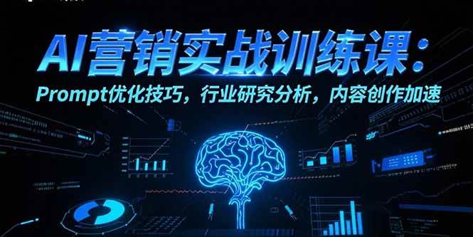 （15465期）AI营销实战训练课：Prompt优化技巧，行业研究分析，内容创作加速-777网创网