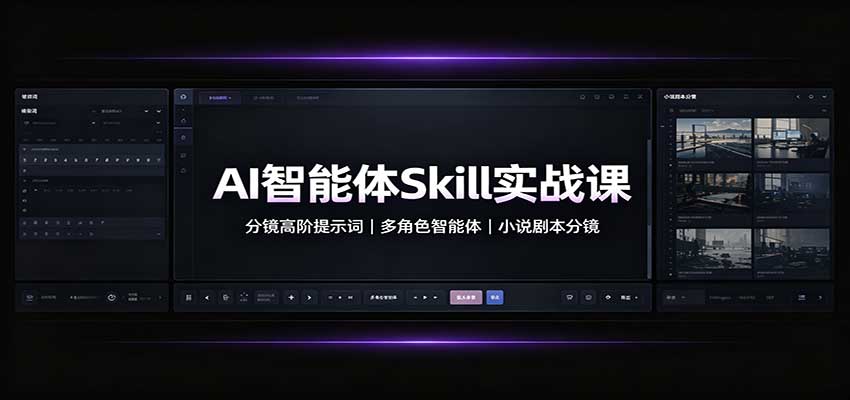 AI智能体Skill实战课：分镜高阶提示词，多角色智能体，小说剧本分镜-777网创网