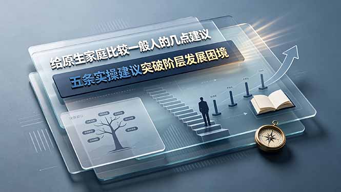 付费文章:给原生家庭比较一般人的几点建议,五条实操建议突破阶层发展困境-777网创网
