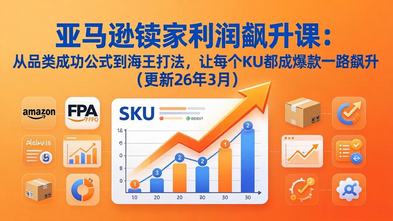 亚马逊卖家利润飙升课:从品类成功公式到海王打法,让每个SKU都成爆款一路飙升(更新26年3月-777网创网