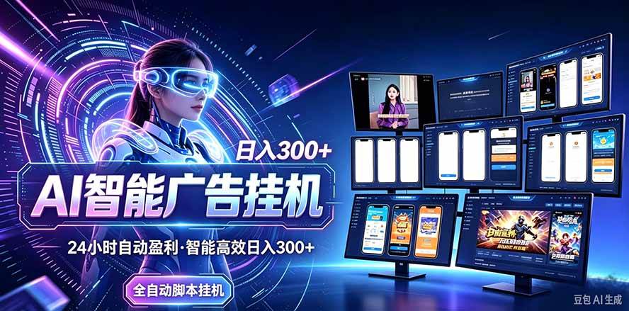 (20900期)24小时AI广告挂机|在家就能做的被动副业-777网创网