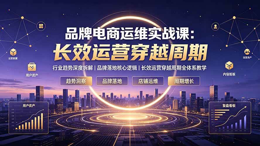 （19340期）品牌电商运维实战课：行业趋势深度拆解｜品牌落地核心逻辑｜长效运营穿越周期全体系教学-777网创网