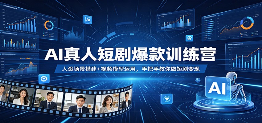 AI真人短剧爆款训练营:人设场景搭建+视频模型运用,手把手教你做短剧变现-777网创网