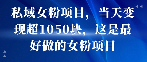 私域女粉项目,当天变现超1k,这是最好做的女粉项目,可放大操作-777网创网