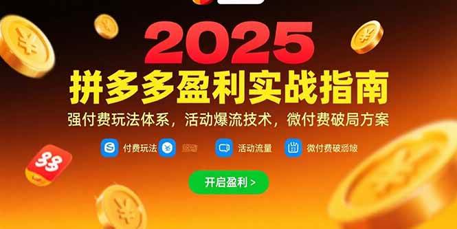 （15357期）拼多多盈利实战指南，强付费玩法，活动爆流技术，微付费破局方案(更新7月)-777网创网