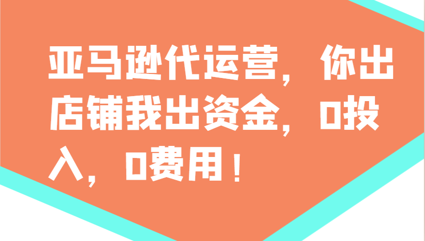 亚马逊代运营，你出店铺我出资金，0投入，0费用，无责任每天300分红，赢亏我承担-777网创网