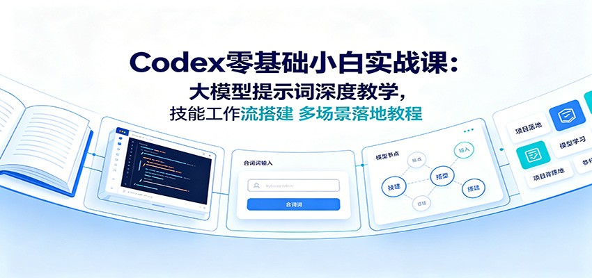 Codex零基础小白实战课：大模型提示词深度教学，技能工作流搭建多场景落地教程-777网创网