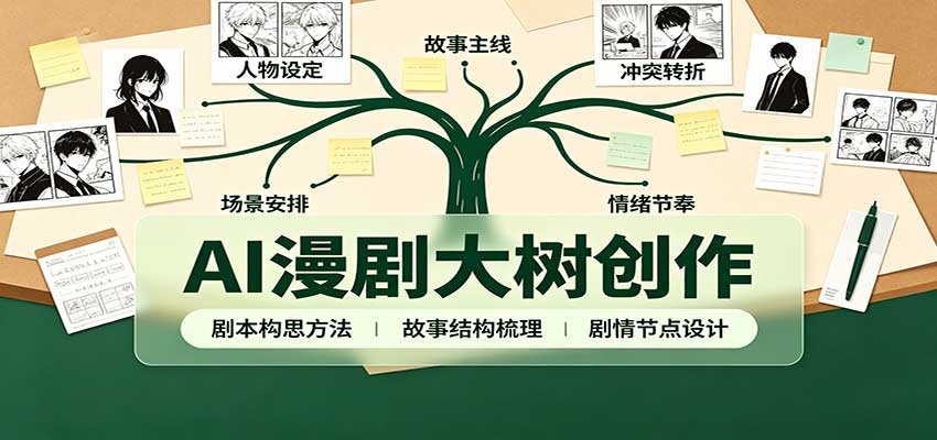 AI漫剧大树创作:剧本构思课程讲解,软件插件配置,配套工具资料完整梳理-777网创网