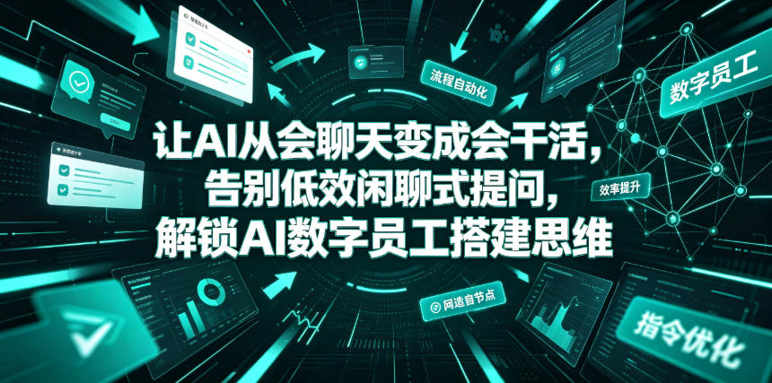 让AI从会聊天变成会干活,告别低效闲聊式提问,解锁AI数字员工搭建思维-777网创网
