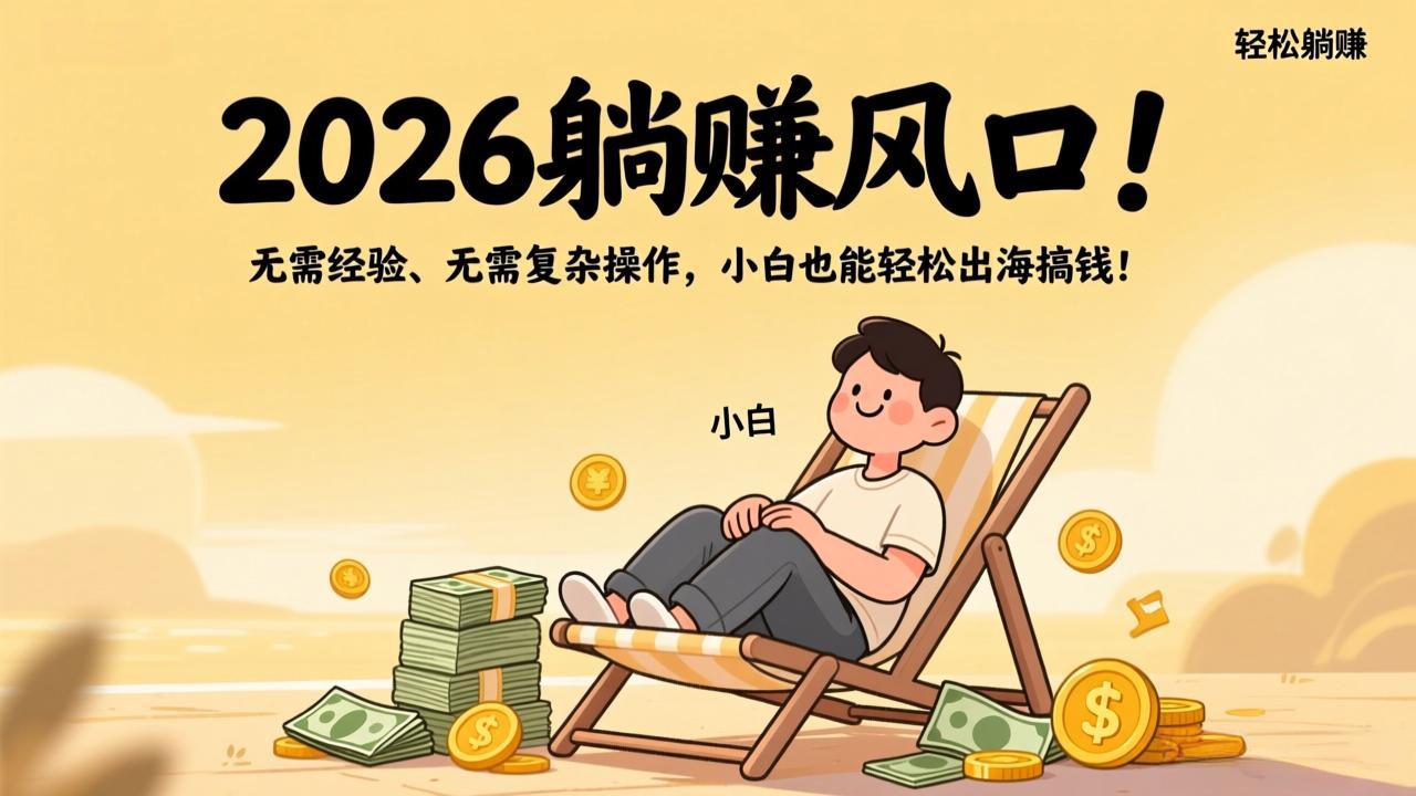 2026躺赚风口！无需经验、无需复杂操作，小白也能轻松出海搞钱！-777网创网