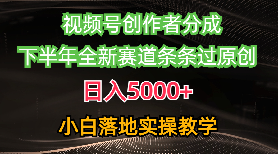 (10294期)视频号创作者分成最新玩法,日入5000+ 下半年全新赛道条条过原创,小…-777网创网