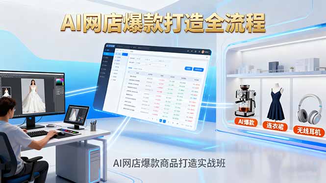 AI网店爆款商品打造实战班:AI技术实现商品图智能处理,快速搭建AI网店-777网创网