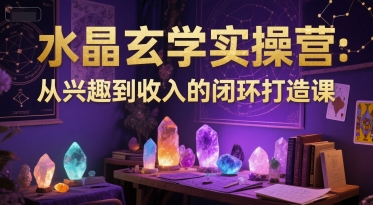 水晶玄学实操营：从兴趣到收入的闭环打造课-777网创网