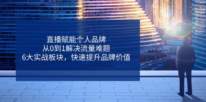 （14365期）直播赋能个人品牌，从0到1解决流量难题，6大实战板块，快速提升品牌价值-777网创网