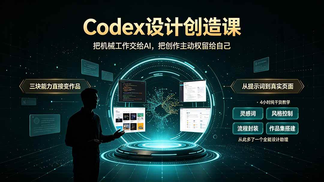 （19362期）Codex设计创造课-2期，小白也能掌握的Codex设计创造技巧，把机械工作交给AI，把创作主动权留给自己-777网创网