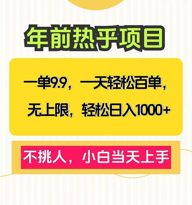 (13795期)一单9.9,一天百单无上限,不挑人,小白当天上手,轻松日入1000+-777网创网