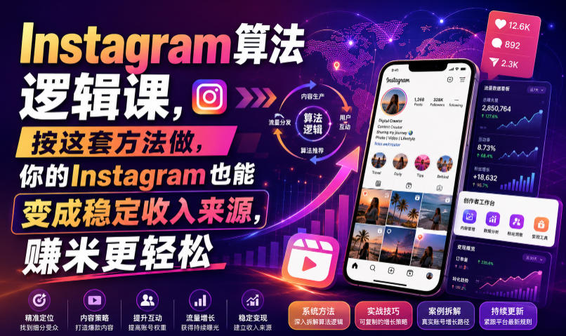 Instagram算法逻辑课，按这套方法做，你的Instagram也能变成稳定收入来源，賺米更轻松【原创双语字幕】-777网创网