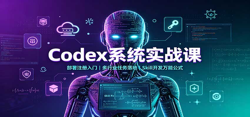 Codex系统实战课：部署注册入门，多行业任务落地，Skill开发万能公式-777网创网