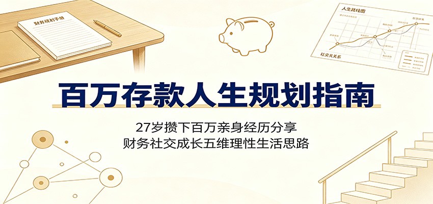 百万存款人生规划指南：27岁攒下百万亲身经历分享，财务社交成长五维理性生活思路-777网创网