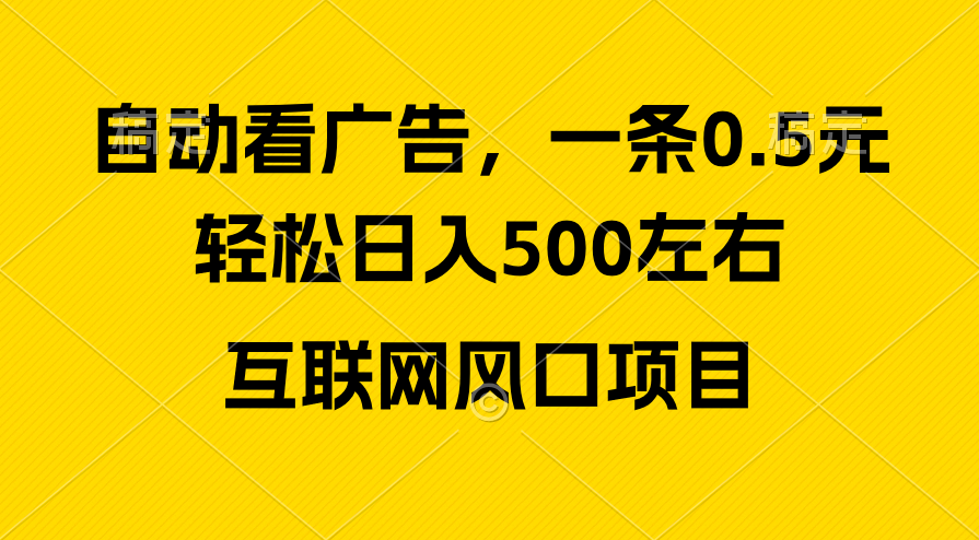 （10306期）广告收益风口，轻松日入500+，新手小白秒上手，互联网风口项目-777网创网