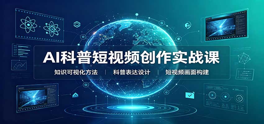 AI科普短视频创作实战课:配套要点文档,文案与视频提示词模板教学-777网创网