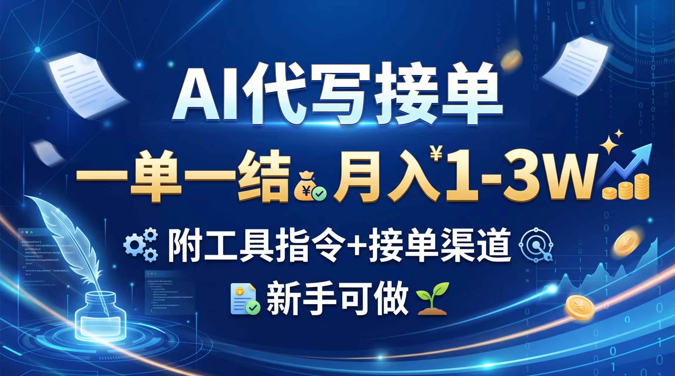 （20343期）AI代写接单，一单一结，月入1-3W，附工具指令+接单渠道，新手可做-777网创网