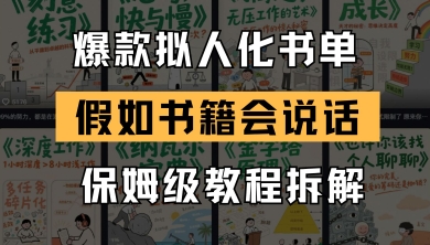 最新爆款拟人化书单玩法，假如书籍会说话，保姆级教程-777网创网