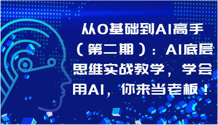 从0基础到AI高手(第二期):AI底层思维实战教学,学会用AI,你来当老板!-777网创网